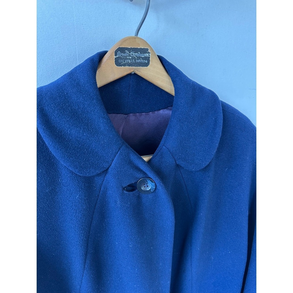 Biarritz Cashmere Swing Coat Vintage Wolf & Dessauer Womens M Navy Blue Good - Picture 8 of 8
